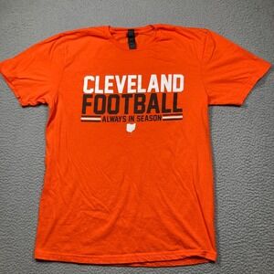 Cleveland Browns Football T Shirt‎ Adult Medium Orange "Always in Season"